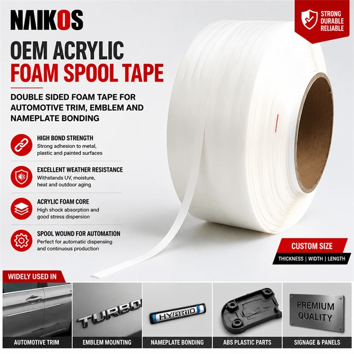High Bond Spool Foam Tape For Industrial Use