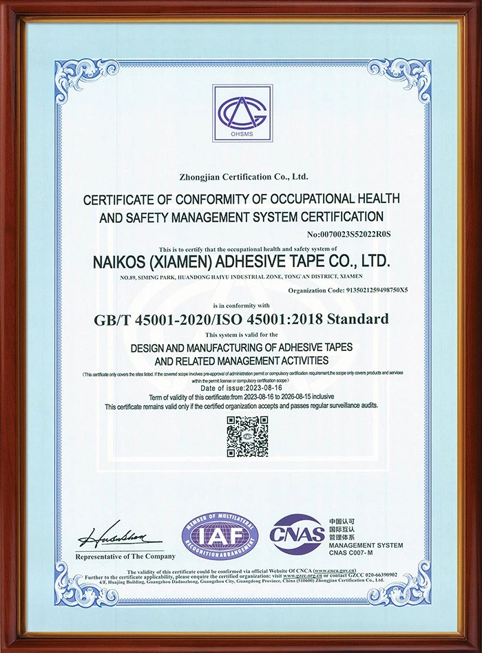 ISO45001 Certificate