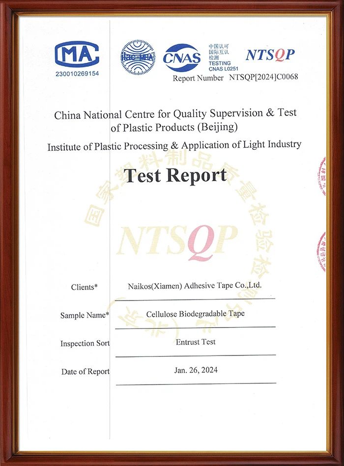 Biodegradable Report Certificate